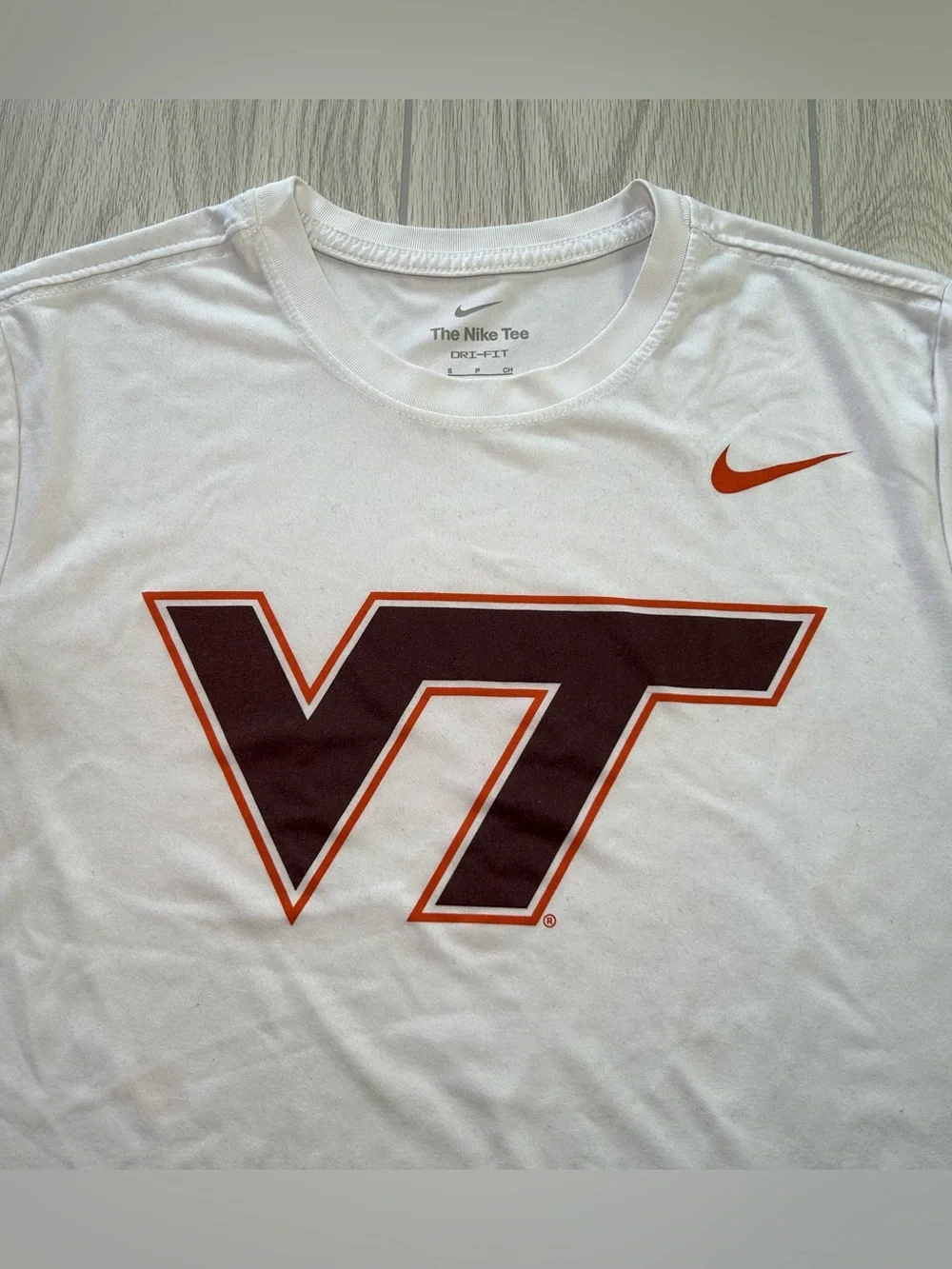 Nike Virginia Tech Hokies Men’s Dri-FIT White T-Shirt NCAA Performance size S
